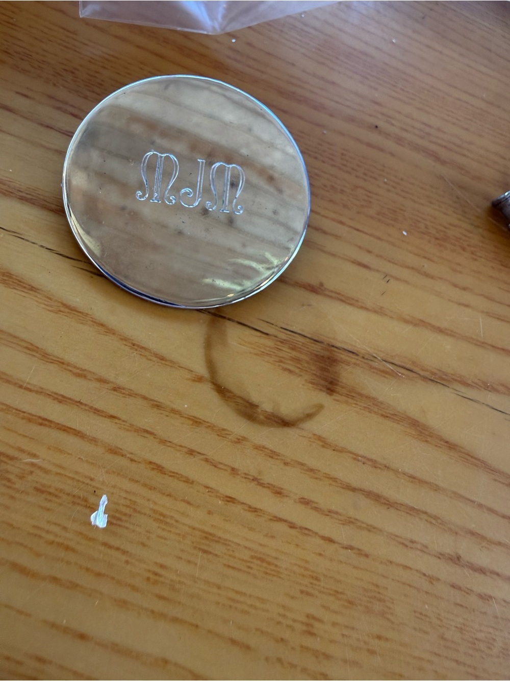 Coro Monogrammed Round Compact Mirror - Silver